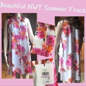 NWT Calvin Klein White Floral Print Dress 😢